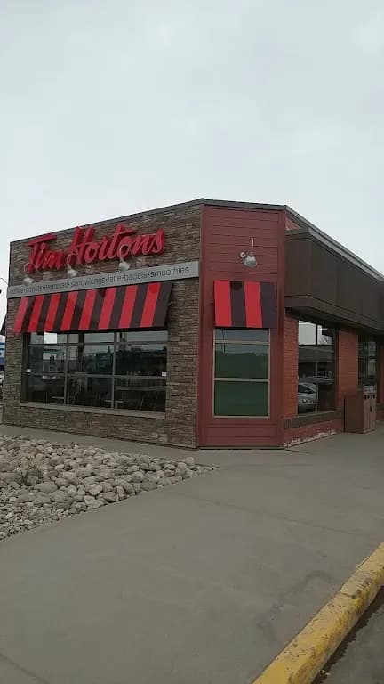 Tim Hortons storefront and interior at 103 Albert St, Regina, SK