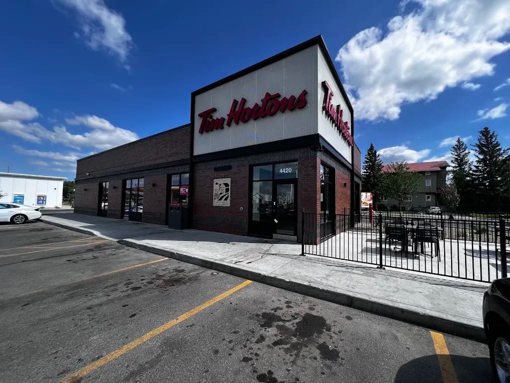 Tim Hortons storefront and interior at 4400 4th Ave, Regina, SK