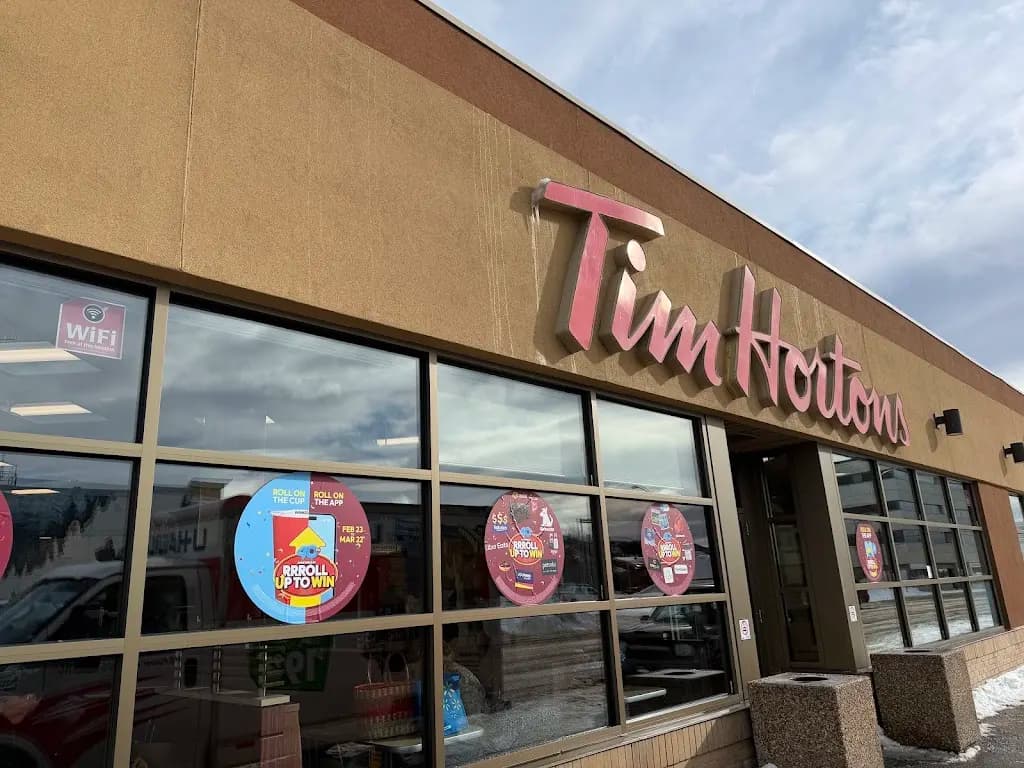 Tim Hortons storefront and interior at 2101b 2nd Ave, Whitehorse, YT