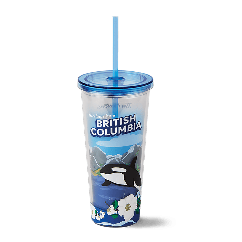 British Columbia Plastic Straw Tumbler 24oz