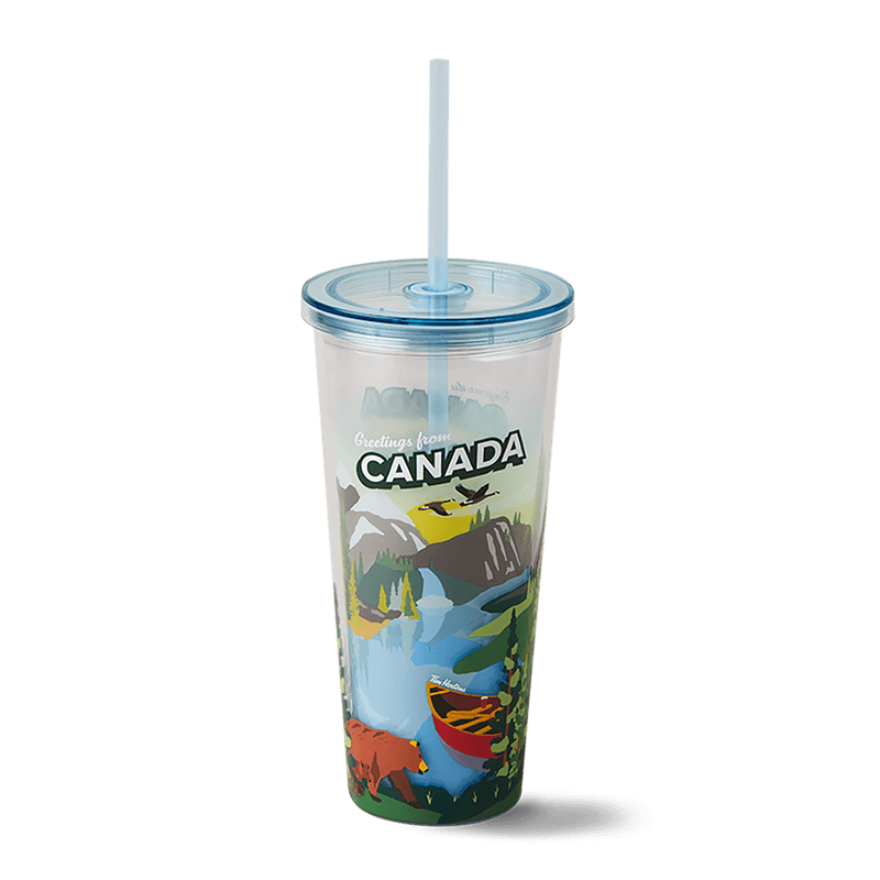 Canada Plastic Straw Tumbler 24oz