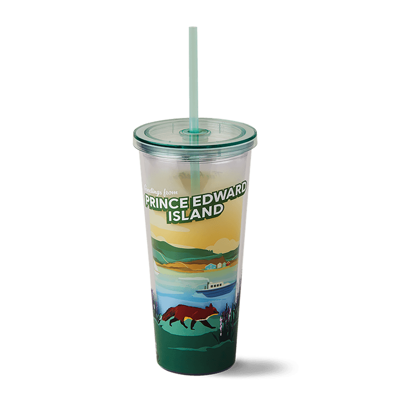 Prince Edward Island Plastic Straw Tumbler 24oz